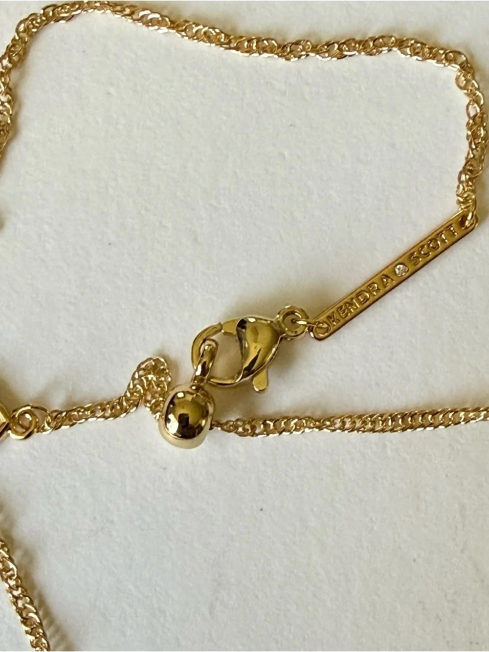 Kendra Scott Bow Necklace pink/ Gold tone 16” - Picture 6 of 6